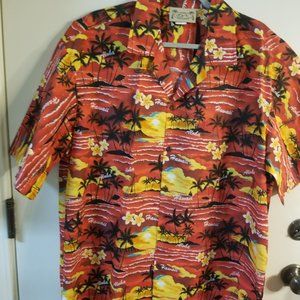 Fashion E & K Made In Hawaii Scenic Short Sleeve Hawaiian Shirt Size XL